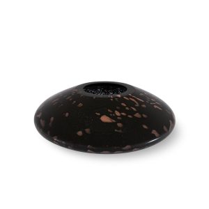 MuraVita in Speckled Black, Murano glass candle holder by Lionel Scharly × Milodina