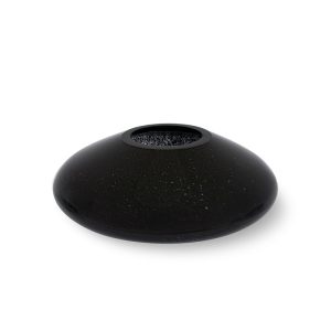 MuraVita in Glitter Black, Murano glass candle holder by Lionel Scharly × Milodina