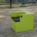 Single — Affordance in lime, installed in a Paris park