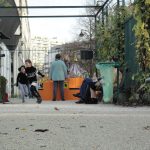 Twins — Affordance in orange at the Jardins de Reuilly, Paris